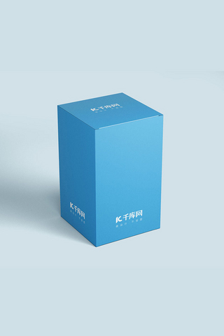 盒子样机模版展示海报模板_蓝色长方形盒子样机