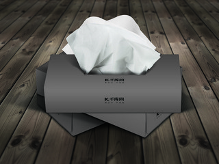 纸盒包装模版海报模板_时尚餐巾纸纸盒样机