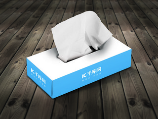 纸包装盒样机海报模板_简约餐巾纸纸盒样机