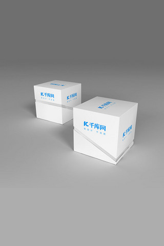 白色礼盒设计海报模板_简洁白色套装礼盒包装展示样机