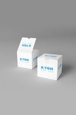 白色包装盒样机模版展示海报模板_白色小包装盒样机