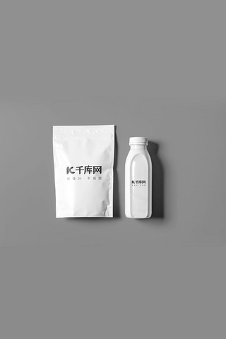白色食品包装海报模板_白色牛奶包装样机
