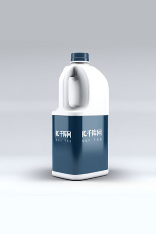 桶贴设计海报模板_桶装牛奶包装样机展示