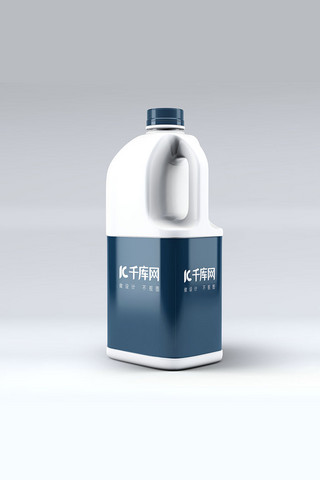 桶贴设计海报模板_简约大气桶装牛奶包装样机展示