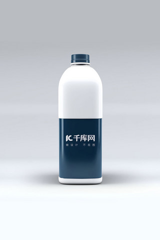桶贴设计海报模板_简约桶装牛奶包装样机展示