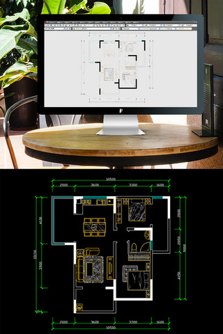 CAD别墅二楼平面布局图