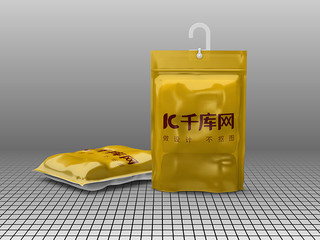 食品包装袋模版海报模板_食品包装袋样机展示