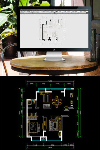 CAD精装两居户型图