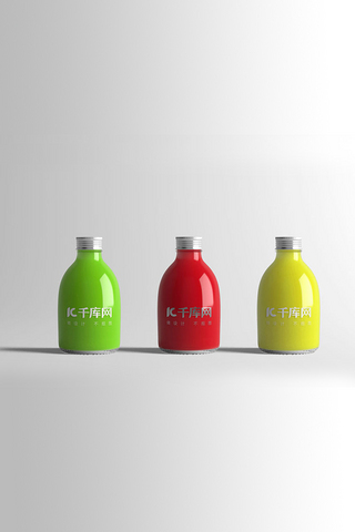 包装瓶展示样机海报模板_果汁包装瓶样机设计