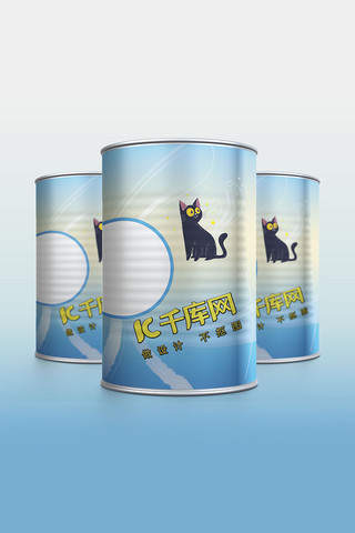 包装设计罐装海报模板_罐装宠物粮包装样机
