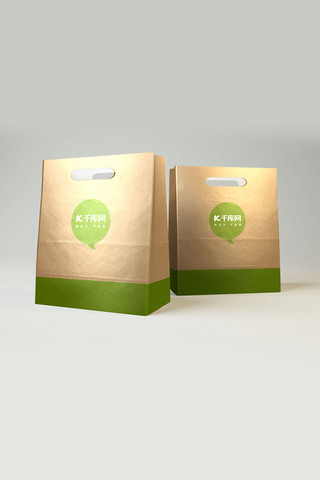 食品包装绿色海报模板_清新绿色食品盒样机