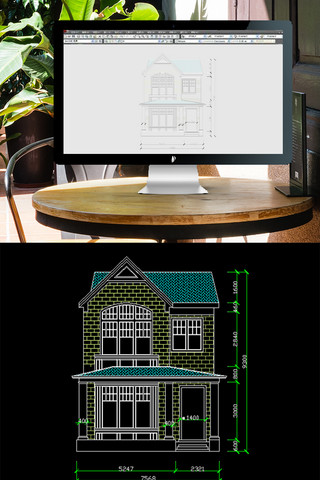 CAD独栋别墅立面图