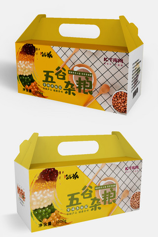 绿色食品包装海报模板_千库原创五谷杂粮包装设计