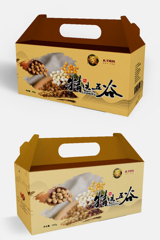 绿色食品包装海报模板_千库原创五谷杂粮包装设计