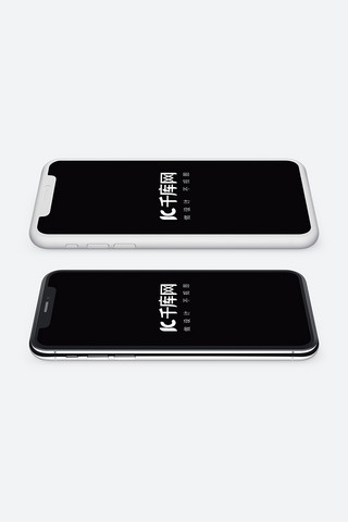 苹果手机样机白色海报模板_平放手机样机展示模版