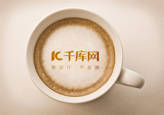 陶瓷杯子海报模板_创意咖啡陶瓷杯贴图样机