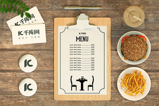 产品介绍图模板海报模板_快餐厅产品VI样机展示