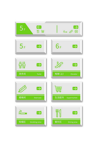 导视牌指示牌海报模板_清新商场VI导视牌