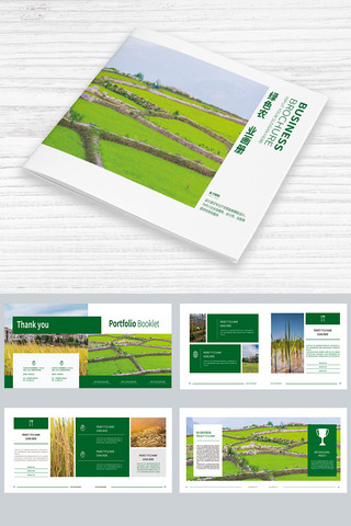 农业封面封面海报模板_整套简约农业画册画册封面