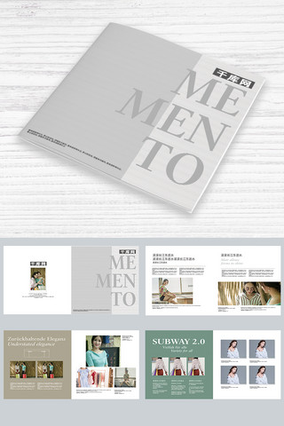 企业画册简洁封面海报模板_时尚简洁服装画册设计