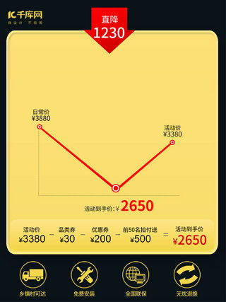 量一量比一比海报模板_电商双十一黑金电器数码家电主图直通车