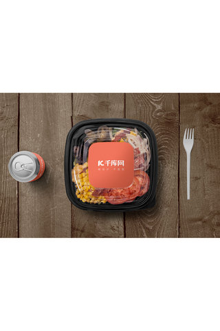 一次性餐盒海报模板_透明装食品餐盒样机