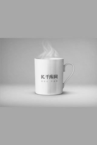 白色茶杯海报模板_简洁风格白色马克杯样机素材