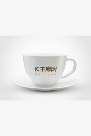 白色茶杯海报模板_简约陶瓷咖啡杯样机素材