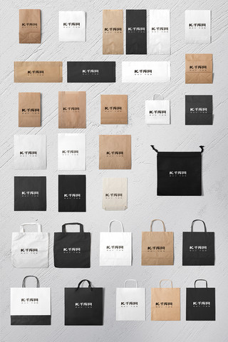 购物袋样机海报模板_各种购物袋样机模板