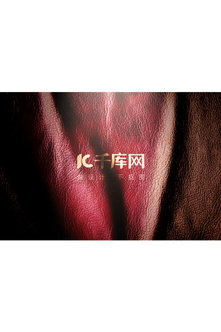 旧红色皮革logo标志贴图样机模板