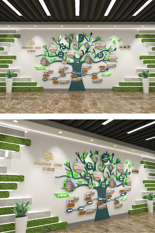 大气公司学校企业文化墙创意形象墙照片墙