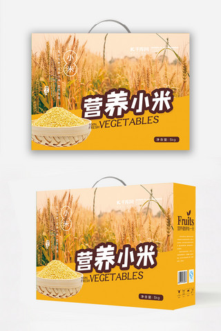 美味营养健康海报模板_营养小米金黄小米精品礼盒