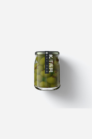 透明白纱海报模板_食品包装模板玻璃瓶透明创意样机