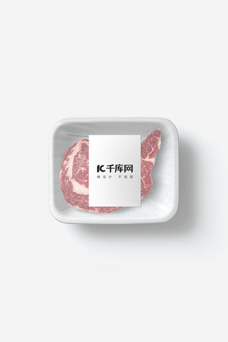 猪肉切片海报模板_冷冻包装盒素材模板猪肉白色简约样机