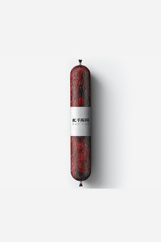 火腿肠海报模板_包装模板展示火腿肠暗红色创意样机