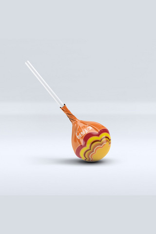棒棒糖插图海报模板_儿童食品包装棒棒糖黄色简约样机