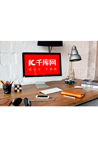 crt显示器海报模板_桌面电子产品模板电脑显示器白色墙面简约样机