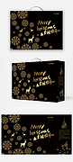 圣诞快乐麋鹿黑色色简约包装设计