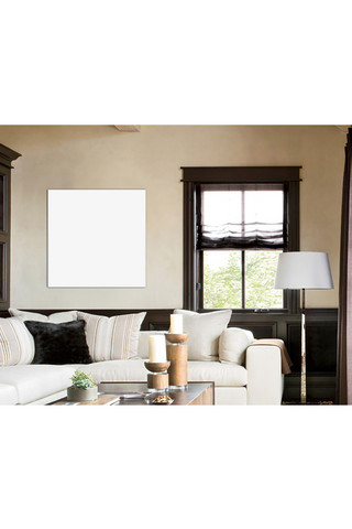 vi效果展示海报模板_室内客厅内装饰效果展示模板白色墙简洁样机