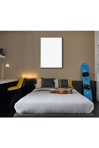 卧室内装饰画画框设计模型模板白色背景创意样机