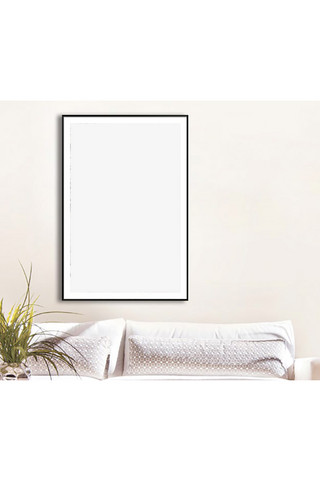 简洁风格背景海报模板_客厅装饰画画框模型模板白色背景墙简洁风格样机