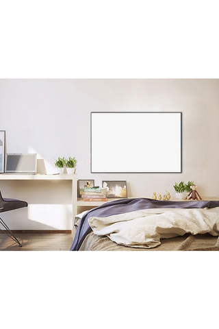 模型展示背景海报模板_卧室装饰模板画框模型展示设计白色创意风格样机