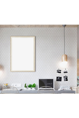 白色壁画海报模板_餐厅内装饰画画框模型模板设计白色背景墙创意样机