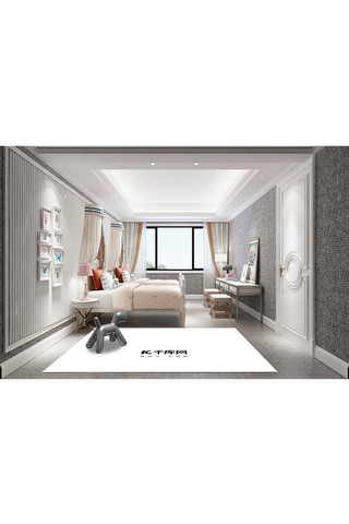 客厅内装饰效果图地毯展示模板白色创意样机