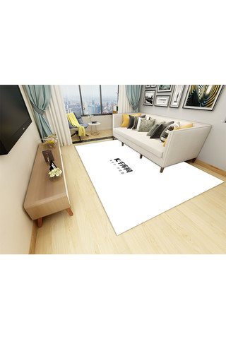 地毯模板海报模板_房内装饰模板地毯展示白色创意样机
