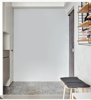 家居背景墙设计海报模板_空白墙设计展示模板背景墙白色简约风格样机