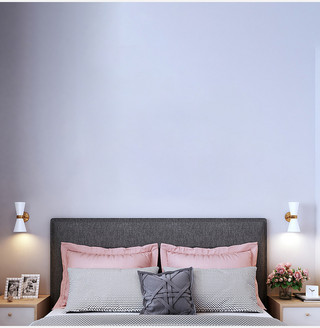 卧室内空白墙壁模板背景墙展示白色创意风格样机