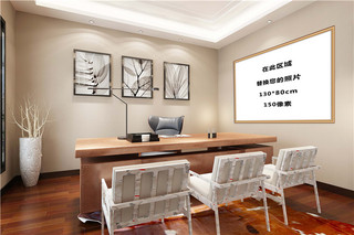 简约风格客厅海报模板_室内墙壁上画框模板模型素材展示灰色简约风格样机