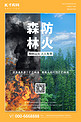 防火宣传森林防火黄色图文海报