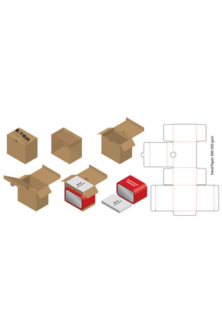 纸箱设计海报模板_包装盒设计模板包装素材咖啡色简约样机
